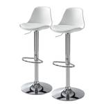 Chaises de bar Batya (lot de 2) Matière synthétique / Acier inoxydable - Blanc