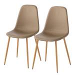 Gestoffeerde stoel Iskmo (2-delige set) - kunstleer - Taupe - Set van 2