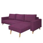 Ecksofa Topas (mit Schlaffunktion) Webstoff - Stoff Zahira: Aubergine - Longchair davorstehend rechts