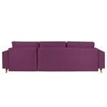 Ecksofa Topas (mit Schlaffunktion) Webstoff - Stoff Zahira: Aubergine - Longchair davorstehend rechts