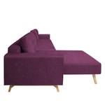 Ecksofa Topas (mit Schlaffunktion) Webstoff - Stoff Zahira: Aubergine - Longchair davorstehend links