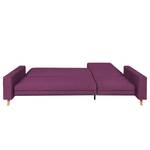 Ecksofa Topas (mit Schlaffunktion) Webstoff - Stoff Zahira: Aubergine - Longchair davorstehend links