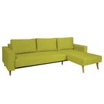 Ecksofa Topas (mit Schlaffunktion) Webstoff - Stoff Zahira: Limette - Longchair davorstehend rechts