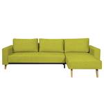 Ecksofa Topas (mit Schlaffunktion) Webstoff - Stoff Zahira: Limette - Longchair davorstehend rechts