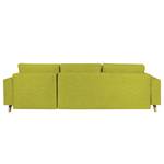 Ecksofa Topas (mit Schlaffunktion) Webstoff - Stoff Zahira: Limette - Longchair davorstehend rechts