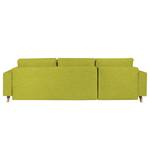 Ecksofa Topas (mit Schlaffunktion) Webstoff - Stoff Zahira: Limette - Longchair davorstehend links