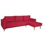 Ecksofa Topas (mit Schlaffunktion) Webstoff - Stoff Zahira: Rot - Longchair davorstehend rechts