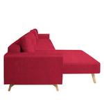 Ecksofa Topas (mit Schlaffunktion) Webstoff - Stoff Zahira: Rot - Longchair davorstehend links