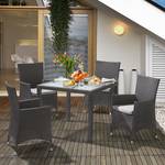 Poltrona da giardino Paradise Lounge in set 2 - Polyrattan grigio