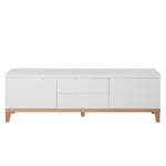 Buffet Blomquist I Blanc mat / Placage chêne rouge