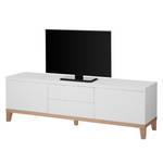 Tv-meubel Blomquist I mat wit/rood eiken fineer