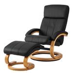 Fauteuil de relaxation Vancouver Avec repose-pieds - Imitation cuir - Noir