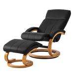 Relaxfauteuil Vancouver (met hocker) zwart kunstleer