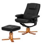 Relaxfauteuil Cosimo (met hocker) zwart echt leer