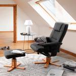 Relaxfauteuil Cosimo (met hocker) zwart echt leer