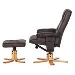 Relaxfauteuil Cosimo (met hocker) donkerbruin echt leer