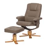 Fauteuil de relaxation Cosimo Avec repose-pieds - Cuir véritable - Limon