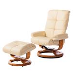 Fauteuil de relaxation Tennesse Avec repose-pieds - Cuir véritable / imitation cuir - Crème