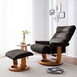 Fauteuil de relaxation Evansville Avec repose-pieds - Cuir véritable - Marron