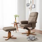 Relaxfauteuil Mou (met hocker) echt leer Grijs