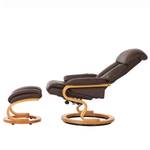 Fauteuil de relaxation Barosa (avec repo Avec repose-pieds - Imitation cuir - Marron