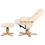 Relaxfauteuil Cosimo (met hocker) beige kunstleer