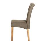 Chaises capitonnées Jeanne (lot de 2) Étoffe lin - Cappuccino