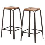 Barhocker Atelier 2er-Set Akazie massiv / Metall - 2er Set