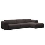 Ecksofa HUDSON 3-Sitzer mit Longchair Webstoff Anda II: Anthrazit - Breite: 317 cm - Longchair davorstehend rechts