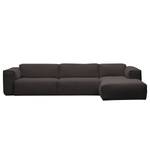 Ecksofa HUDSON 3-Sitzer mit Longchair Webstoff Anda II: Anthrazit - Breite: 317 cm - Longchair davorstehend rechts