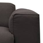 Ecksofa HUDSON 3-Sitzer mit Longchair Webstoff Anda II: Anthrazit - Breite: 317 cm - Longchair davorstehend links
