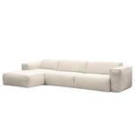 Ecksofa HUDSON 3-Sitzer mit Longchair Webstoff Saia: Beige - Breite: 328 cm - Longchair davorstehend links