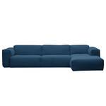 Ecksofa HUDSON 3-Sitzer mit Longchair Webstoff Anda II: Blau - Breite: 328 cm - Longchair davorstehend rechts