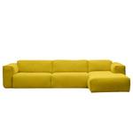 Ecksofa HUDSON 3-Sitzer mit Longchair Webstoff Milan: Gelb - Breite: 328 cm - Longchair davorstehend rechts