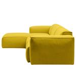 Ecksofa HUDSON 3-Sitzer mit Longchair Webstoff Milan: Gelb - Breite: 328 cm - Longchair davorstehend links