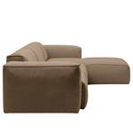 Ecksofa HUDSON 3-Sitzer mit Longchair Webstoff Milan: Grau-Braun - Breite: 317 cm - Longchair davorstehend rechts