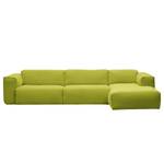 Ecksofa HUDSON 3-Sitzer mit Longchair Webstoff Anda II: Grün - Breite: 328 cm - Longchair davorstehend rechts