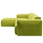 Ecksofa HUDSON 3-Sitzer mit Longchair Webstoff Anda II: Grün - Breite: 328 cm - Longchair davorstehend links