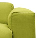 Hoekbank HUDSON 3-zits met chaise longue Geweven stof Anda II: Groen - Breedte: 328 cm - Longchair vooraanzicht links