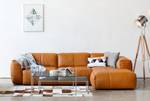 Ecksofa HUDSON 3-Sitzer mit Longchair Echtleder Neka: Cognac - Breite: 317 cm - Longchair davorstehend rechts