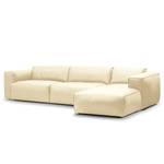 Divano angolare a 3 posti HUDSON Vera pelle Neka: color crema - Larghezza: 317 cm - Longchair preimpostata a destra