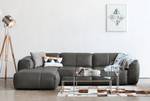 Divano angolare a 3 posti HUDSON Vera pelle Neka: grigio - Larghezza: 317 cm - Longchair preimpostata a sinistra