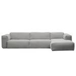 Ecksofa HUDSON 3-Sitzer mit Longchair Webstoff Anda II: Silber - Breite: 317 cm - Longchair davorstehend rechts