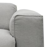 Ecksofa HUDSON 3-Sitzer mit Longchair Webstoff Anda II: Silber - Breite: 317 cm - Longchair davorstehend links