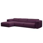 Ecksofa HUDSON 3-Sitzer mit Longchair Webstoff Anda II: Violett - Breite: 328 cm - Longchair davorstehend links