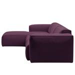 Hoekbank HUDSON 3-zits met chaise longue Geweven stof Anda II: Paars - Breedte: 328 cm - Longchair vooraanzicht links