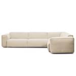 Ecksofa HUDSON mit Rundecke Webstoff Saia: Beige - Ecke davorstehend rechts