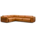 Ecksofa HUDSON mit Rundecke Echtleder Neka: Cognac - Ecke davorstehend links