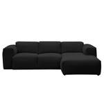 Ecksofa HUDSON 3-Sitzer mit Longchair Webstoff Saia: Anthrazit - Breite: 251 cm - Longchair davorstehend rechts