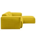 Ecksofa HUDSON 3-Sitzer mit Longchair Webstoff Milan: Gelb - Breite: 251 cm - Longchair davorstehend rechts